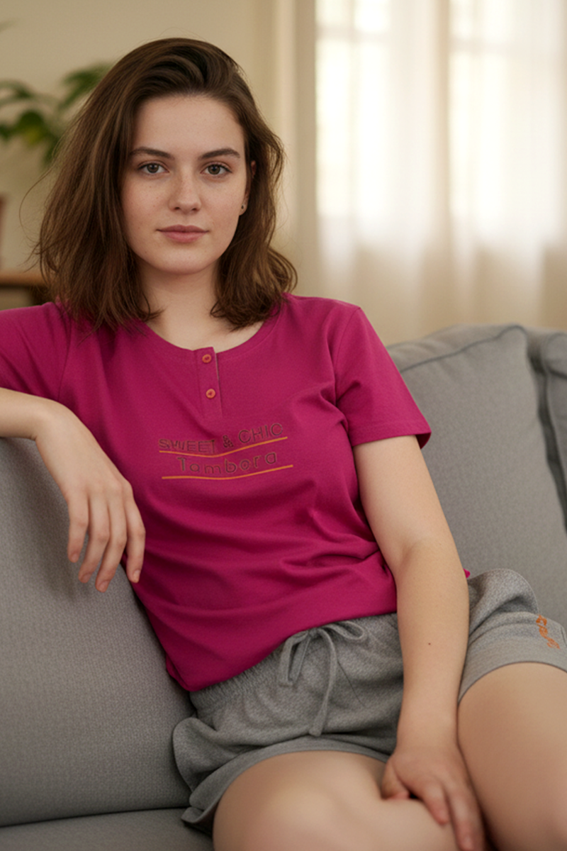 Women's Basic Contrast Lounge wear Set